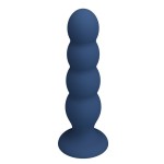 MR PLAY - PLUG ANALE CON 4 SFERE METALLICHE E VENTOSA BLU